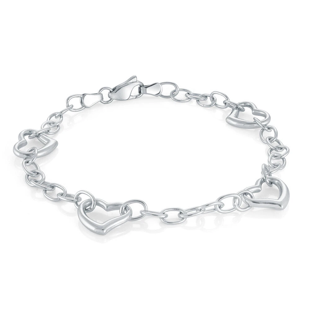 Bracelet cœurs pour femme - Argent sterling. Color: blanc | Doucet Latendresse