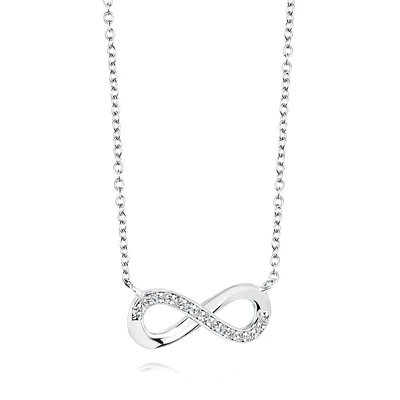 Collier infini pour femme - Argent sterling & Zircons cubiques. Color: blanc | Doucet Latendresse