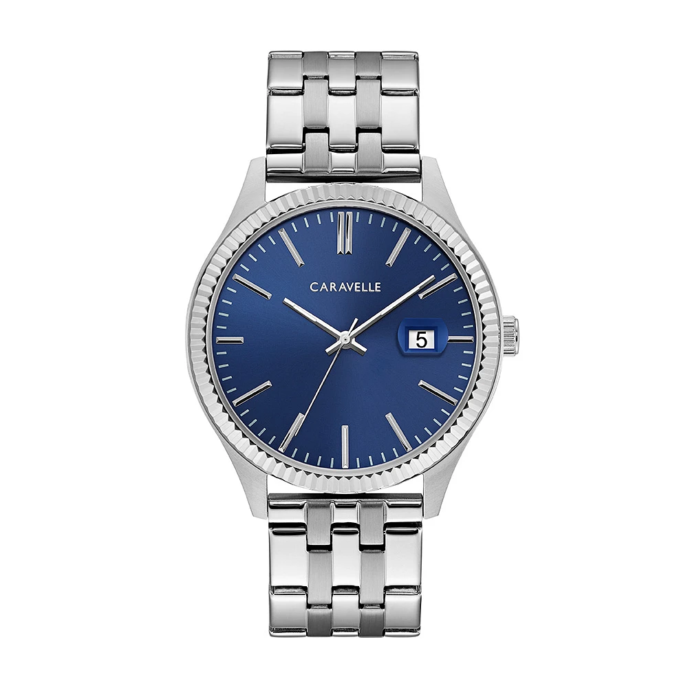 Caravelle NY Watch for Men - Stainless steel & Graphic dark blue dial | Doucet Latendresse