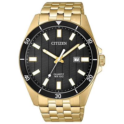 Citizen watch for man - Golden tone stainless steel & Black patterned dial (BI5052-59E) | Doucet Latendresse