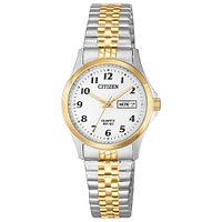 Citizen watch for women - 2 tone stainless steel & White dial | Doucet Latendresse