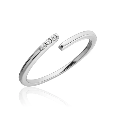 Ring for woman - 10K white gold & Diamonds. Color: white | Doucet Latendresse