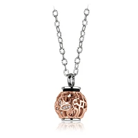 Pendentif urne pour femme - Acier inoxydable 2-tons & Zircons cubiques avec chaîne. Color: 2 tons | Doucet Latendresse