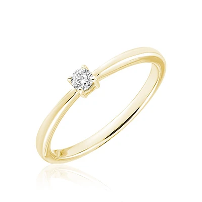 Bague de fiançailles pour femme - Or jaune 10K & Diamant solitaire de 0.08 Carat. Color: jaune | Doucet Latendresse