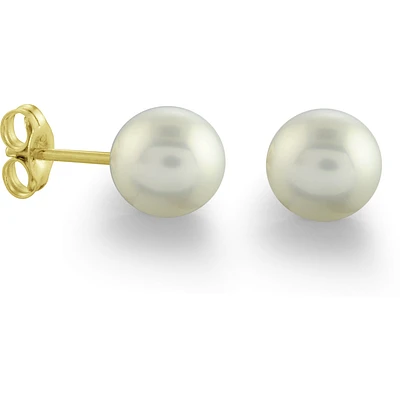 Boucles d'oreilles Or jaune 10K Perles 6-6.5mm. Color: jaune | Doucet Latendresse