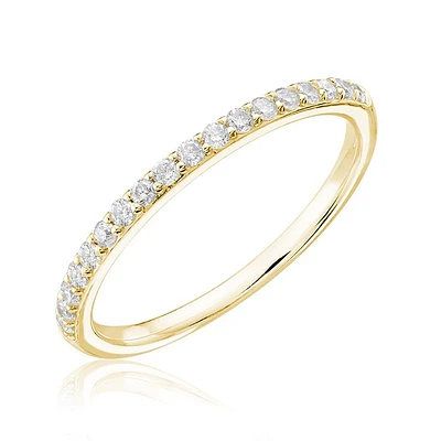 Wedding band in 14K yellow gold with diamonds 20PTS. Color: yellow | Doucet Latendresse