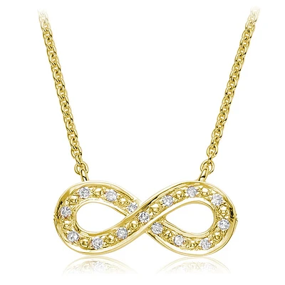 Infinity necklace for woman - 10K yellow gold & Diamonds. Color: yellow | Doucet Latendresse