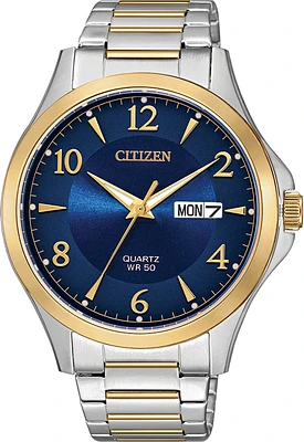 Montre Citizen au quartz pour homme - Acier inoxydable 2-tons & Cadran bleu | Doucet Latendresse