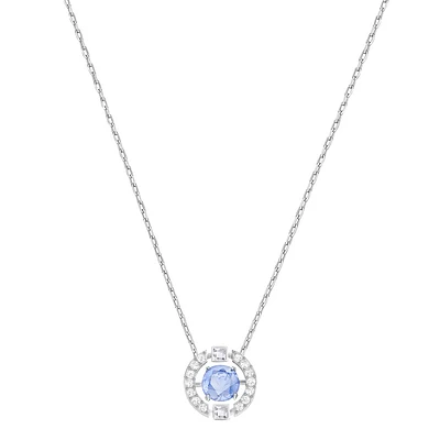 SPARKLING DANCE ROUND NECKLACE, BLUE, RHODIUM PLATING. Color: white | Doucet Latendresse