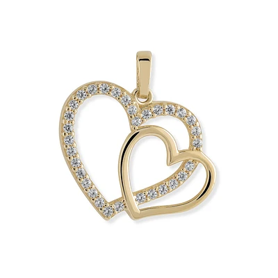 Pendentif coeur pour femme - Or jaune 10K & Zircon cubique. Color: jaune | Doucet Latendresse