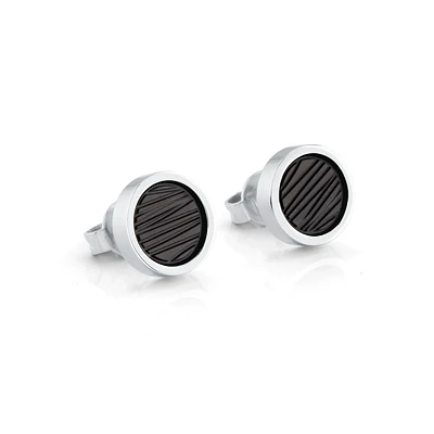 Boucles D'oreilles Italgem Pour Femme - Acier Noir. Color: blanc | Doucet Latendresse