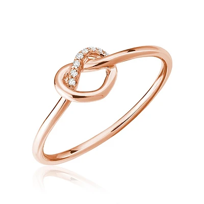 Ring for woman - 10K Rose gold & Diamonds T.W. 0.02 carat. Color: pink | Doucet Latendresse
