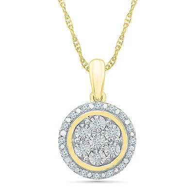 Pendentif pour femme avec Chaîne, Or jaune 10k avec diamants. Color: jaune | Doucet Latendresse