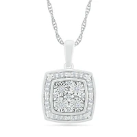 Pendentif pour femme avec Chaîne- Argent sterling .925 & Diamants totalisant 0.08 Carat. Color: blanc | Doucet Latendresse