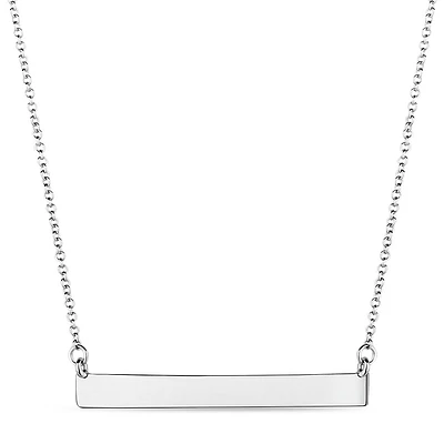 Plain sideways bar necklace sterling silver .925. Color: silver | Doucet Latendresse