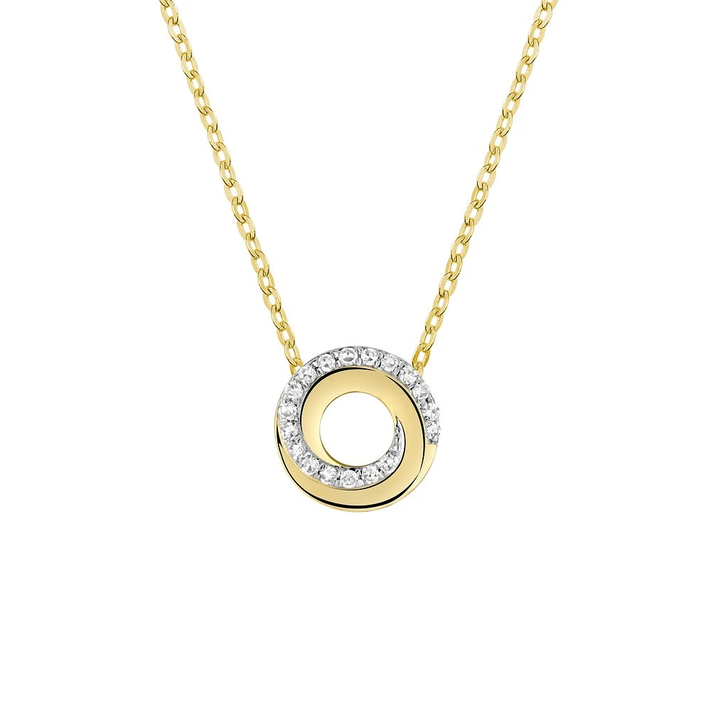 Pendant for woman - 10K yellow gold & diamond - 18
