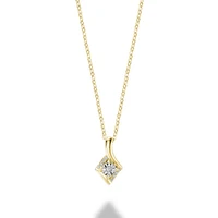 Pendant for woman - 10K yellow gold & Diamonds 4pts. - 18