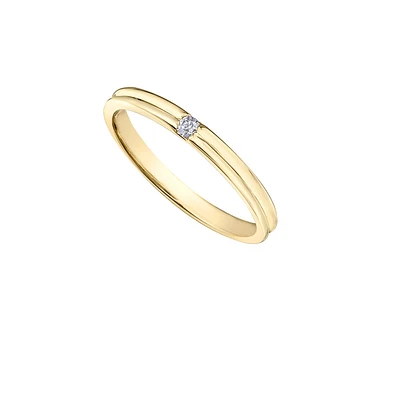 Band for man - 10K yellow Gold & Diamonds T.W. 4 pts. Color: yellow | Doucet Latendresse
