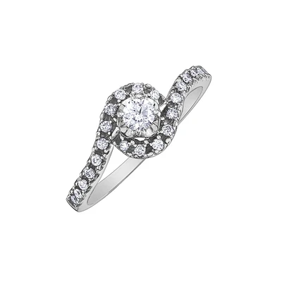 Éclat du Nord engagement ring for woman -10K white gold & Canadian diamonds T.W. 33 pts. Color: white | Doucet Latendresse