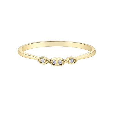 Éclat du Nord wedding band for woman - 10k yellow gold & canadian diamonds T.W. 2 pts. Color: yellow | Doucet Latendresse