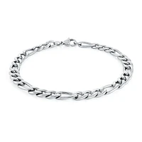 Bracelet Figaro Blanc en acier inoxydable 8.5. Color: blanc | Doucet Latendresse