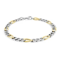 Bracelet Figaro 2 tons en acier inoxydable 8.5. Color: 2 tons | Doucet Latendresse