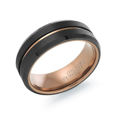 KAL RING : TUNGSTENE ring, in espresso and black colors. Color: 2 tone | Doucet Latendresse