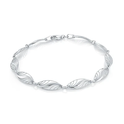 925 Sterling Silver Bracelet. Color: white | Doucet Latendresse