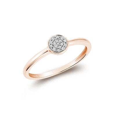 Solitaire ring in 10k Pink gold and 5 Pts diamond. Color: pink | Doucet Latendresse