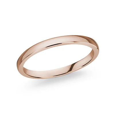 Women's Wedding Band - 10K Pink Gold , 2mm. Color: pink | Doucet Latendresse