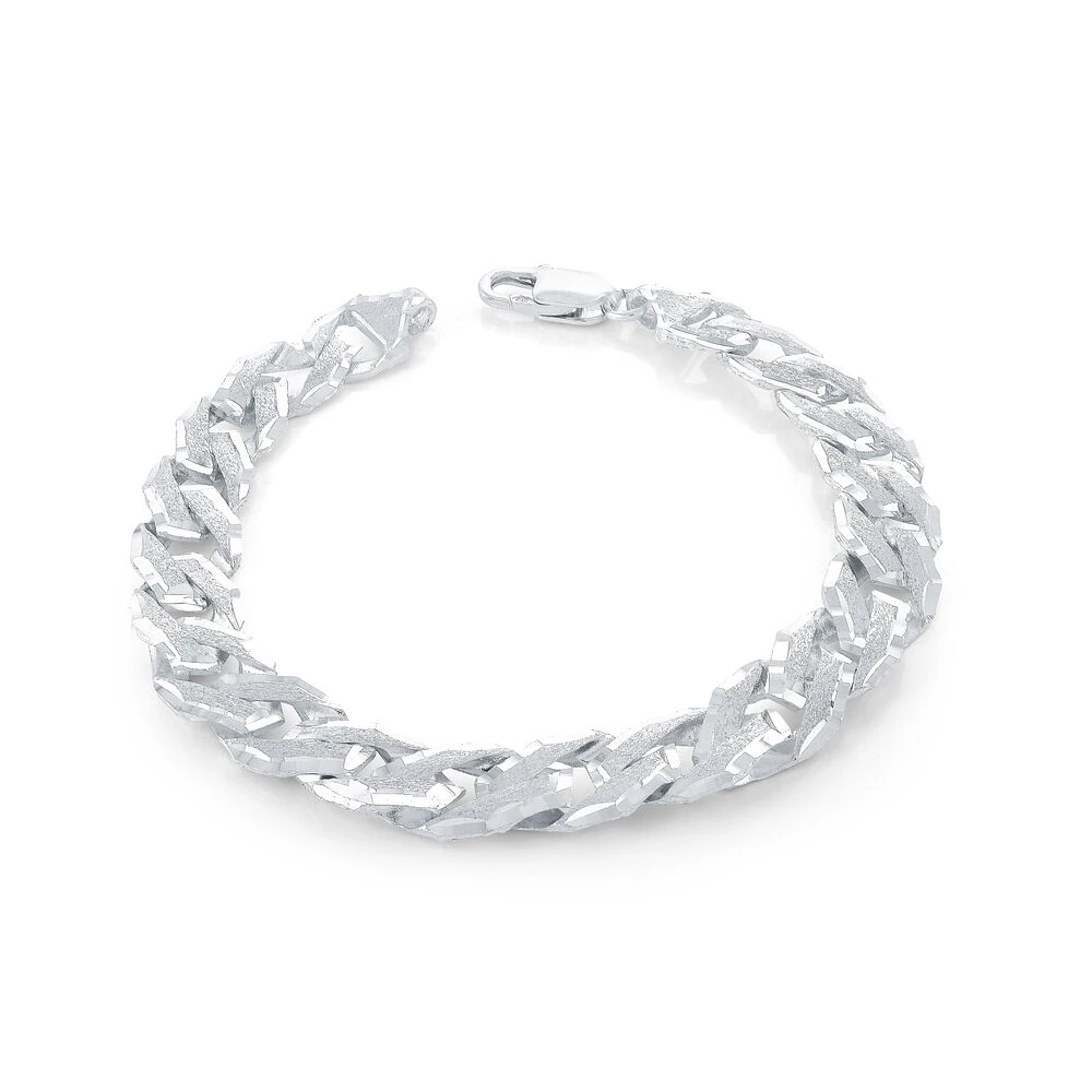 Bracelet pour homme en argent sterling (8.5''). Color: blanc | Doucet Latendresse