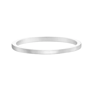 Women's 1.4mm Wedding Band, 10k White Gold. Color: white | Doucet Latendresse