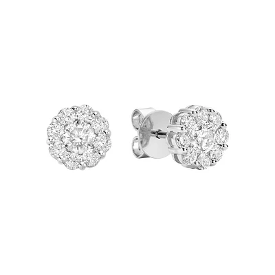 Boucles d'oreilles pour femme - Or blanc 14K & Diamants totalisant 0.50 carat. Color: blanc | Doucet Latendresse