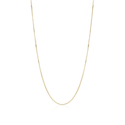 18'' Lady's Box Chain - 10K Yellow Gold. Color: yellow | Doucet Latendresse