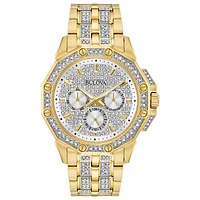 Bulova Octava Men's Gold Pavé Dial Crystal Watch | Doucet Latendresse