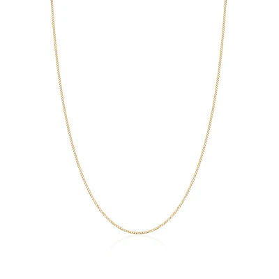 18'' Curb Chain for Ladies - 10K yellow Gold. Color: yellow | Doucet Latendresse