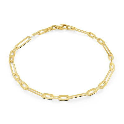 Paperclip bracelet in 10k Yellow gold for women - 7.25 inches. Color: yellow | Doucet Latendresse