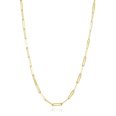 Paperclip necklace in 10k Yellow gold for women - 17 inches. Color: yellow | Doucet Latendresse