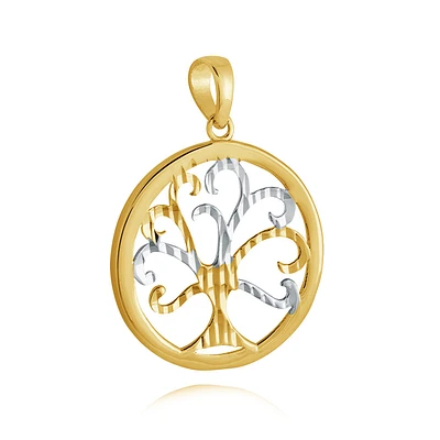 Tree of life pendant in 10K  2-tone yellow and white gold. Color: 2 tone | Doucet Latendresse