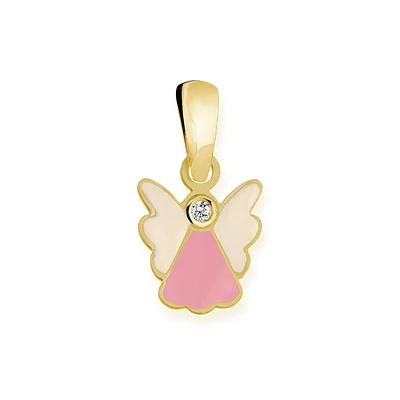 Angel pendant for children in 10k yellow gold. Color: yellow | Doucet Latendresse