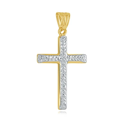 Cross pendant 2 tones in 10K gold. Color: 2 tone | Doucet Latendresse