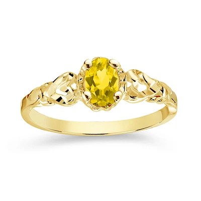 Bague 10k avec pierre de novembre. Color: jaune | Doucet Latendresse