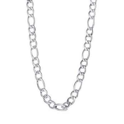 Stainless Steel Figaro Chain 24''. Color: silver | Doucet Latendresse