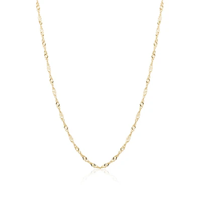 18'' Lady's Singapore Chain - 10K yellow Gold. Color: yellow | Doucet Latendresse