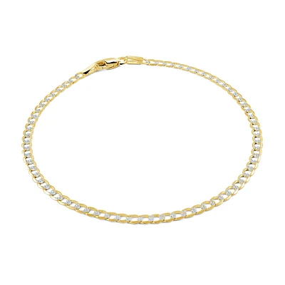 Bracelet gourmette pour femme 7.5'' en Or jaune et blanc 10K. Color: 2 tons | Doucet Latendresse