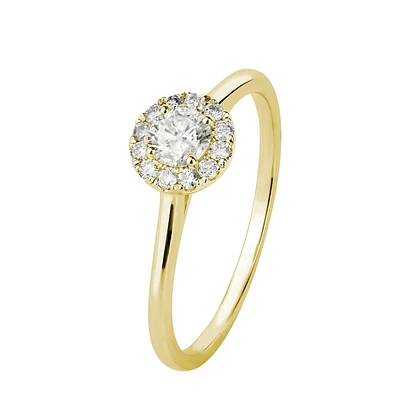 Engagement ring for women in 10K yellow gold and diamonds 35 points. Color: yellow | Doucet Latendresse