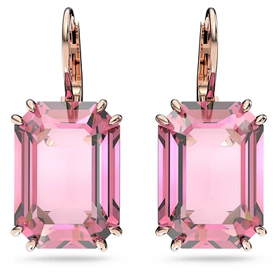 Swarovski ''Millenia'' pendants earrings - Pink , Rose gold-tone plated. Color: pink | Doucet Latendresse