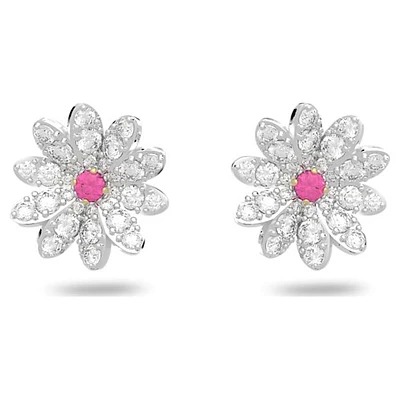 Swarovski ''Eternal Flower'' stud earrings - Pink, Mixed metal finish. Color: white | Doucet Latendresse