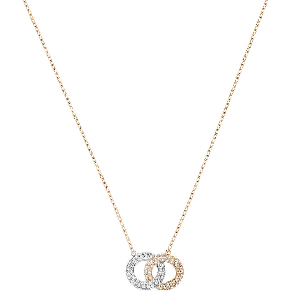 Swarovski ''  Stone '' Necklace and pendant -  White, Rose gold-tone plated. Color: 2 tone | Doucet Latendresse