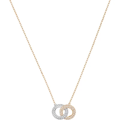 Swarovski ''  Stone '' Necklace and pendant -  White, Rose gold-tone plated. Color: 2 tone | Doucet Latendresse